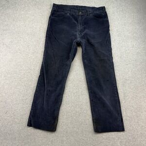 Levis Corduroy Pants Mens 36x29 Navy Blue Vintage 80s White Tab 519 Made in USA